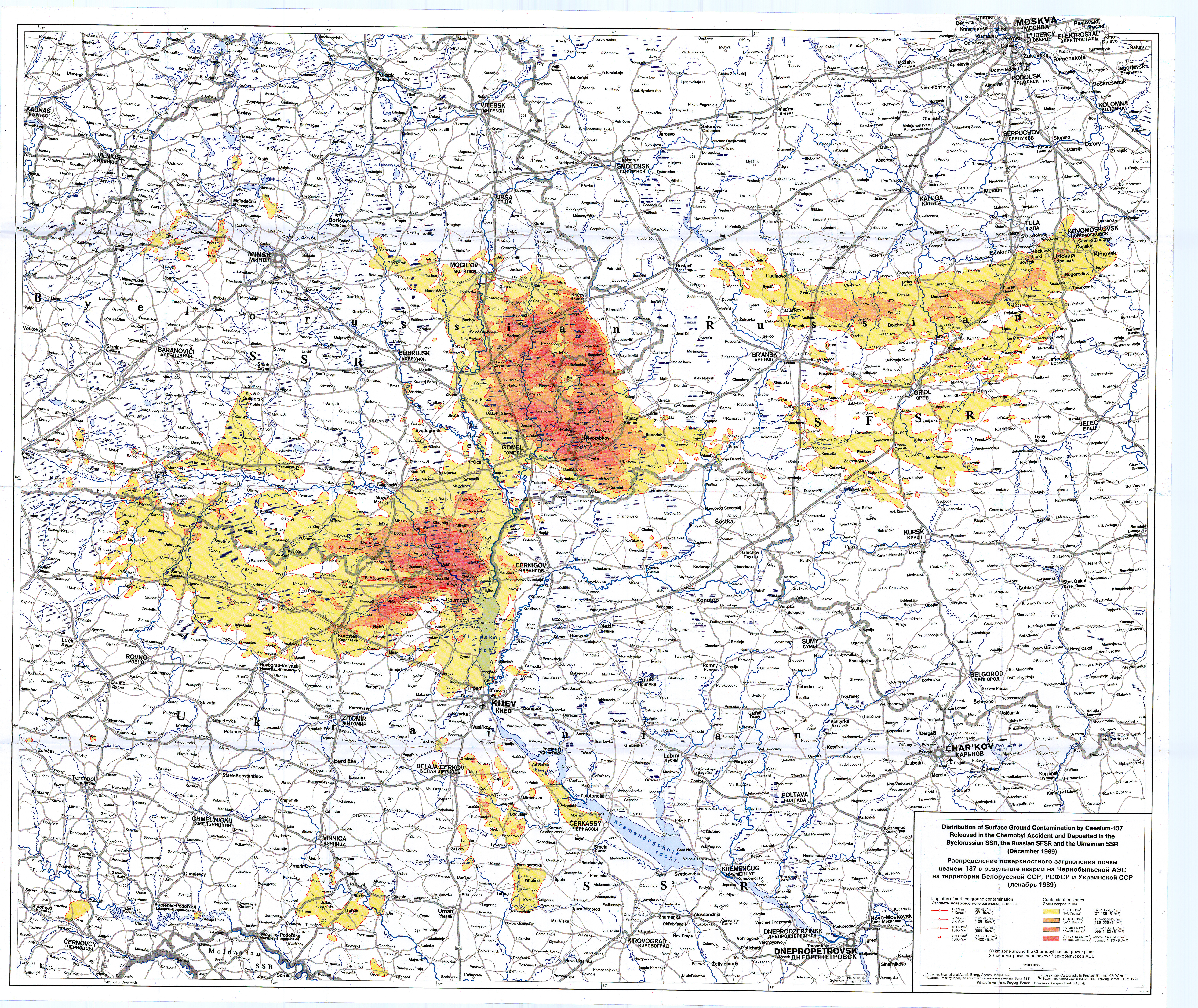 Distribution of Surface Ground Contamination by Caesium-137